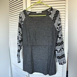 Maternity and nursing long sleeve shirt